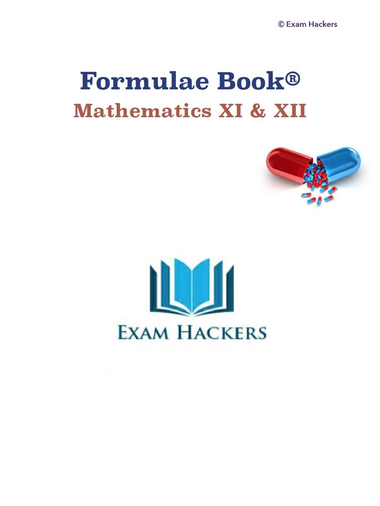 Cover of NCERT Formula Book, Mathematics XI–XII